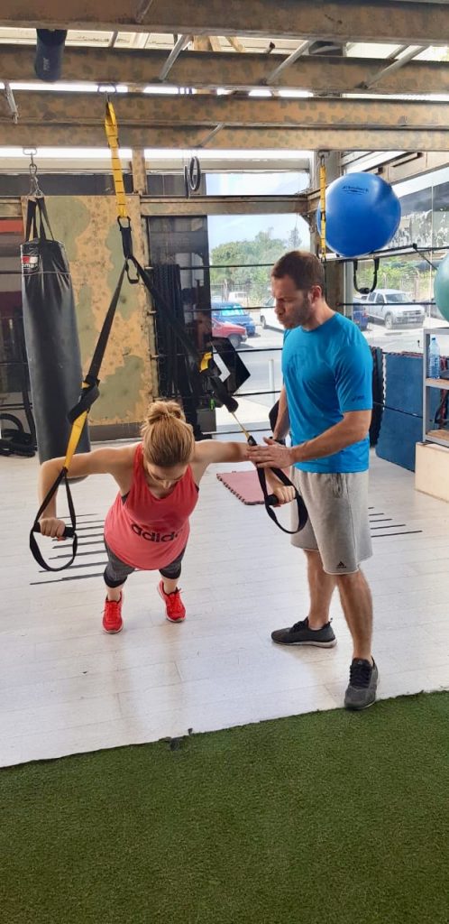 Christina Maria Kyriakidou Push Ups TRX with Nicos 2