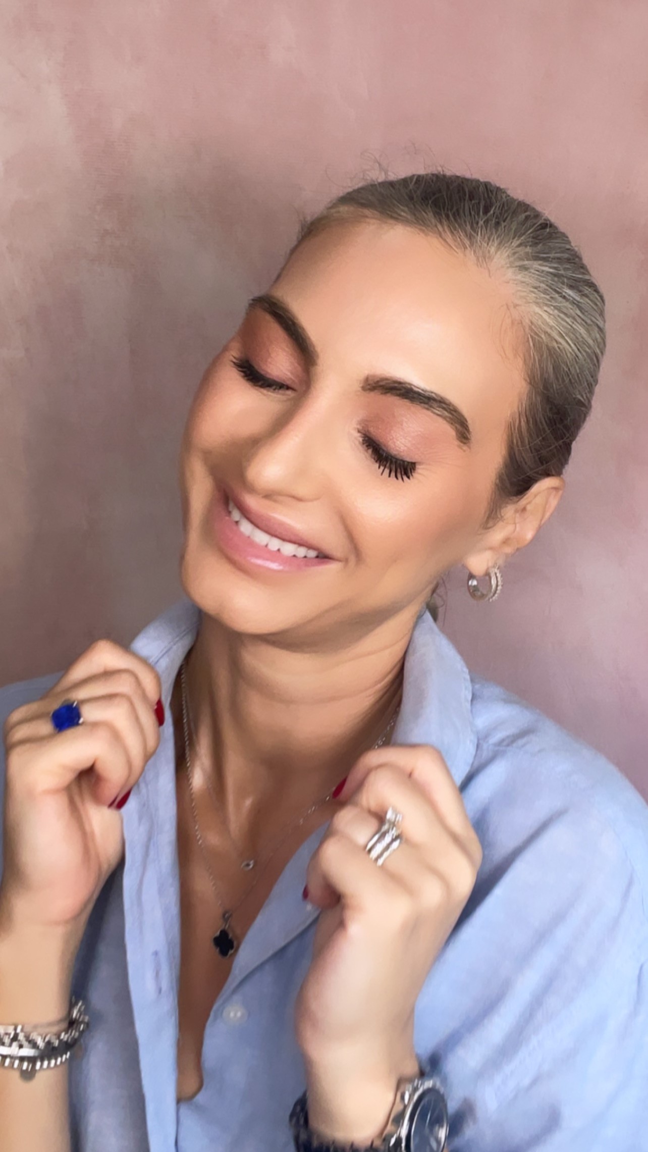 Too Faced Natural Pink Makeup Look Christina Maria Kyriakidou Smiling Secrets in Beauty